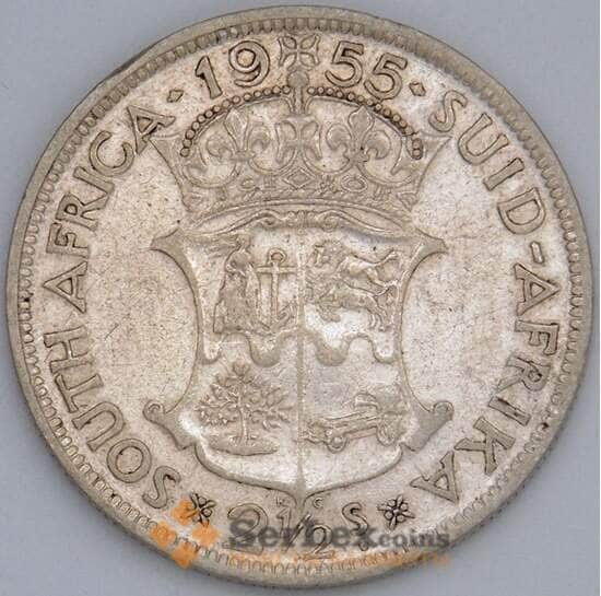 Южная Африка ЮАР 2 1/2 шиллинга 1955 КМ51 VF Серебро (J05.19) арт. 17694 Южная Африка ЮАР 2 1/2 шиллинга 1955 КМ51 VF Серебро (J05.19) арт. 17694