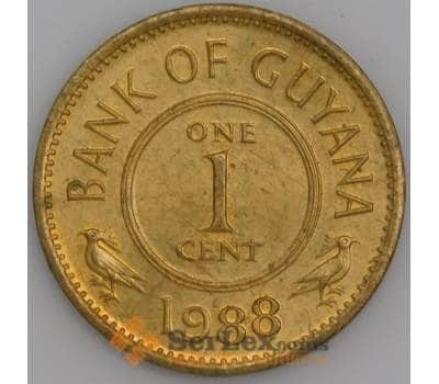 Гайана монета 1 цент 1988 КМ31 aUNC  арт. 45246