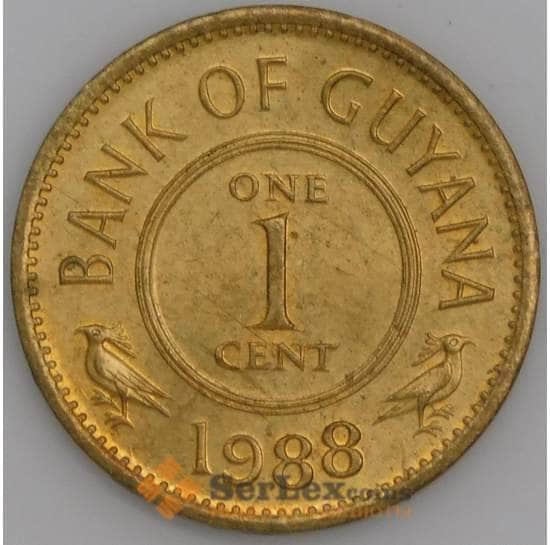 Гайана монета 1 цент 1988 КМ31 aUNC  арт. 45246
