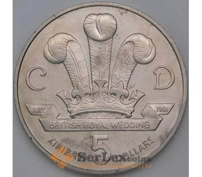 Монета Кирибати 5 долларов 1981 КМ10 AU арт. 22772
