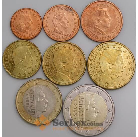 Люксембург набор Евро монет  1 цент -2 евро 2002-2005 (8 шт) AU-aUNC арт. 45695