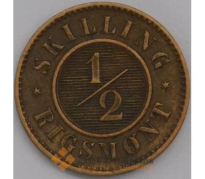 Дания монета 1/2 скиллинга 1857 КМ767 XF арт. 42248