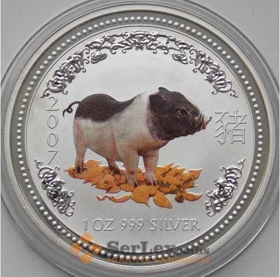 Австралия 1 доллар 2007 UC209 Proof Год свиньи Цветная арт. 12953