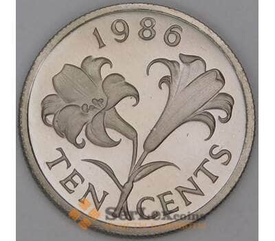 Бермуды 10 центов 1986 КМ46 Proof арт. 54058