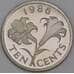 Бермуды 10 центов 1986 КМ46 Proof арт. 54058