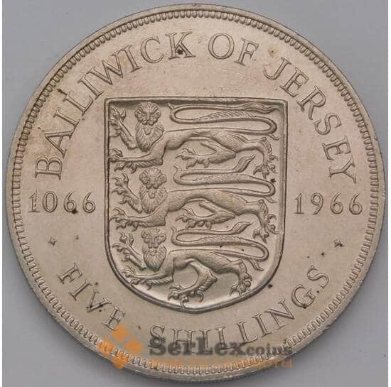 Джерси 5 шиллингов 1966 КМ28 при Гастингсе AU арт. 38008