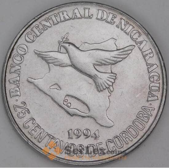 Никарагуа 25 сентаво 1994 КМ82 UNC арт. 54141