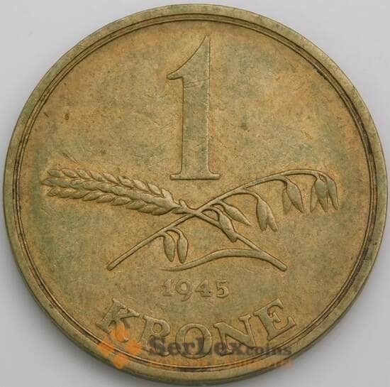 Дания 1 крона 1945 КМ835 VF арт. 12999