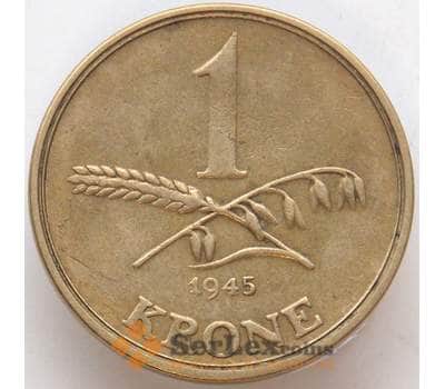 Монета Дания 1 крона 1945 КМ835 VF арт. 12999