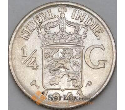Монета Нидерландская Восточная Индия 1/4 гульдена 1941 Р КМ319 aUNC (j05.19) арт. 21874