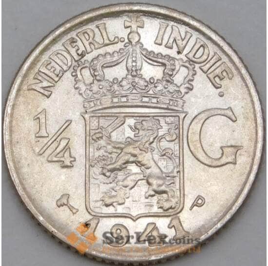 Нидерландская Восточная Индия 1/4 гульдена 1941 Р КМ319 aUNC (j05.19) арт. 21874