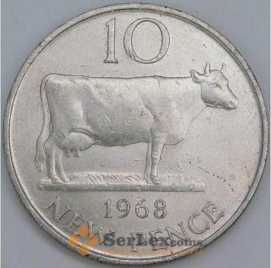 Гернси 10 пенсов 1968 КМ24 AU арт. 56455