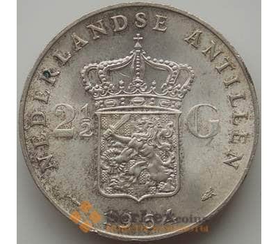 Монета Нидерландские Антиллы 2 1/2 гульдена 1964 КМ7 aUNC арт. 12225