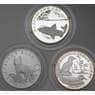Россия 1 рубль (3 шт) 2005 Proof Красная книга - Волк Пыжик Сиг арт. 29656