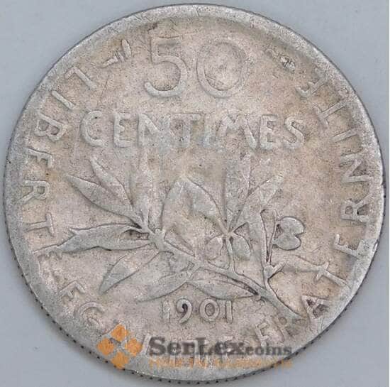 Франция 50 сантимов 1901 КМ854 VG арт. 57402