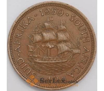 Монета Южная Африка ЮАР 1 пенни 1959 КМ46 XF  арт. 40730