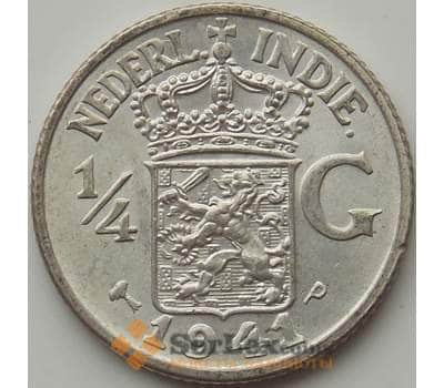Монета Нидерландская Восточная Индия 1/4 гульдена 1941 P КМ319 aUNC арт. 12187