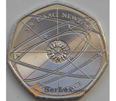 Монета Великобритания 50 пенсов 2017 UC137 aUNC Исаак Ньютон арт. 8001