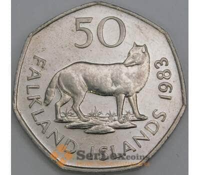 Монета Фолклендские острова 50 пенсов 1983 КМ14.1 XF арт. 7097