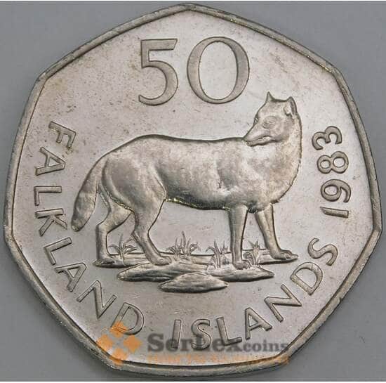Фолклендские острова 50 пенсов 1983 КМ14.1 XF арт. 7097
