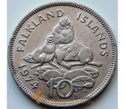 Монета Фолклендские острова 10 пенсов 1974 КМ3 VF арт. 6742