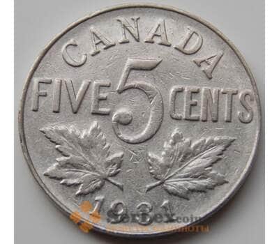 Монета Канада 5 центов 1922-1936 КМ29 VF арт. 7111