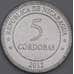 Никарагуа монета 5 кордоб КМ111 2012 аUNC арт. 44798