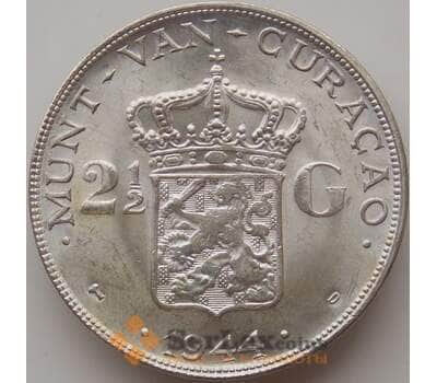 Монета Кюрасао 2 1/2 гульдена 1944 КМ46 UNC  арт. 12216