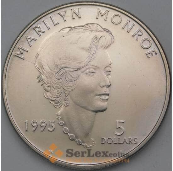 Маршалловы острова 5 долларов 1995 Мерлин Монро арт. 26330
