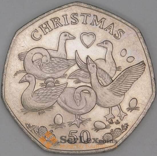 Мэн остров 50 пенсов 2010 КМ1433.1 UNC Рождество арт. 52121