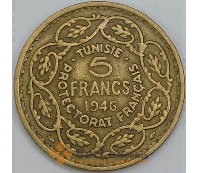 Тунис монета 5 франков 1946 КМ273 XF арт. 43321