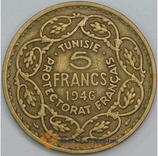 Тунис 5 франков 1946 КМ273 XF арт. 43321