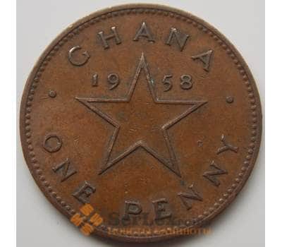 Монета Гана 1 пенни 1958 КМ2 VF арт. 6697