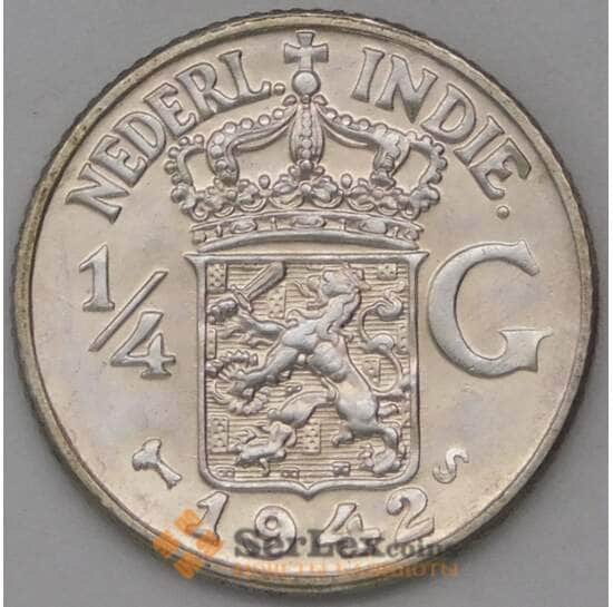 Нидерландская Восточная Индия 1/4 гульдена 1942 S КМ319 UNC  арт. 22746