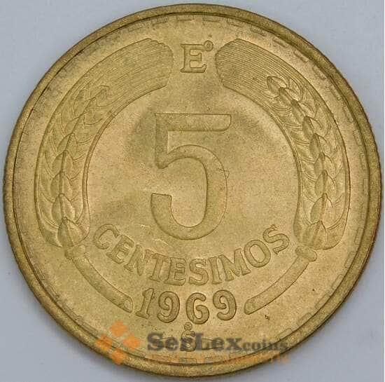 Чили 5 сентесимо 1969 КМ190 UNC арт. 57742