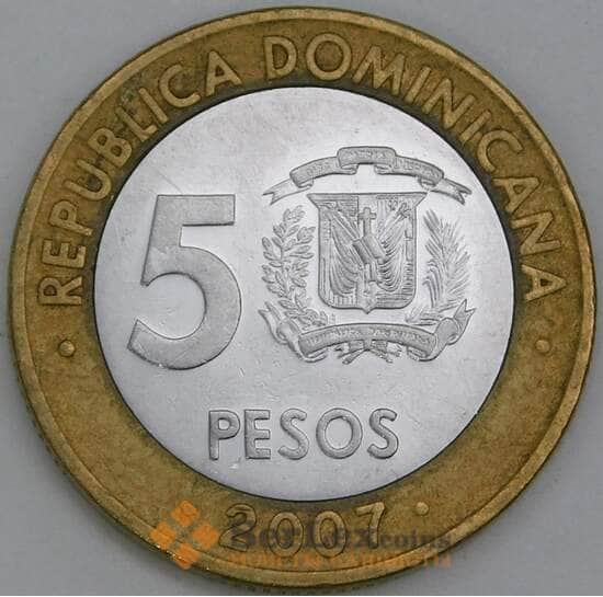 Доминиканская республика 5 песо 2007 КМ89 VF арт. 56348