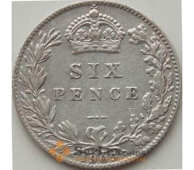 Монета Великобритания 6 пенсов 1909 КМ799 XF арт. 12047