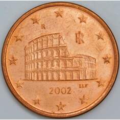 Италия 5 евроцентов 2002 КМ212 aUNC арт. 57441