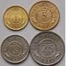Гайана набор 1 - 5 - 10 - 25 центов 1988-1991 КМ31-34 aUNC  арт. 8106