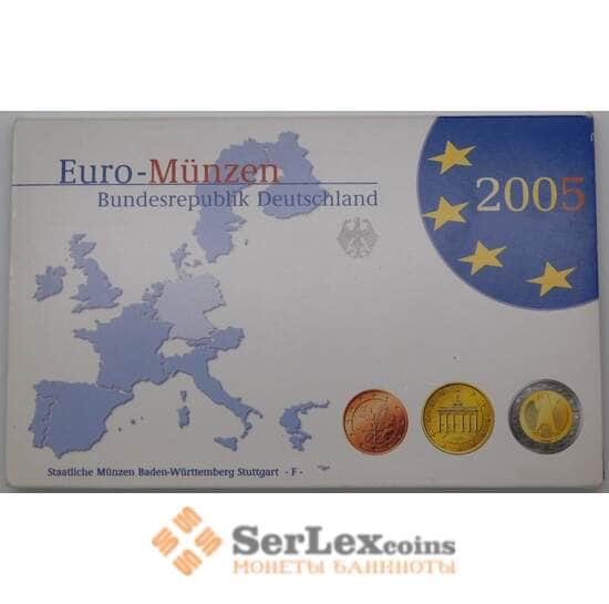 Германия годовой набор 2005 F 1 цент - 2 евро ( 8 монет) Proof арт. 28107