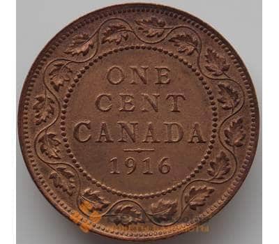Монета Канада 1 цент 1916 КМ21 XF-AU арт. 11674