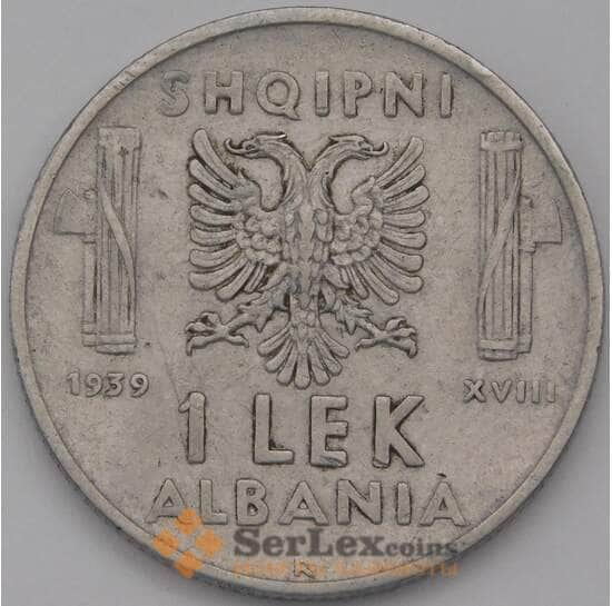 Албания 1 лек 1939 КМ31 VF арт. 37883