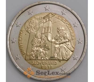 Монета Словакия 2 евро 2017 UNC Истрополитанский университет арт. 11512