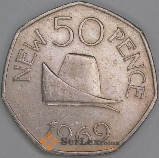 Гернси 50 пенсов 1969 КМ25 VF арт. 38456 Гернси 50 пенсов 1969 КМ25 VF арт. 38456