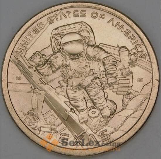 США 1 доллар 2025 UNC D №29 Техас - Космический центр Джонсона, Космос арт. 53911