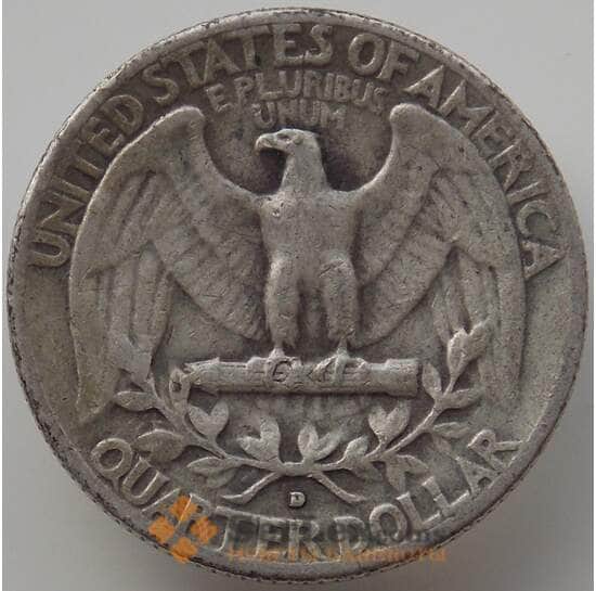 США 25 центов квотер 1953 D KM164 VF арт. 12278