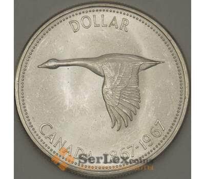 Монета Канада 1 доллар 1967 КМ70 BU Серебро 100 лет Конфедерации Канада (n17.19) арт. 21640