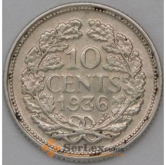 Нидерланды 10 центов 1936 КМ163 VF арт. 28204