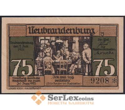 Германия Нойбранденбург 75 пфеннигов 1921 Р935.2а-8.2 aUNC арт. 48655