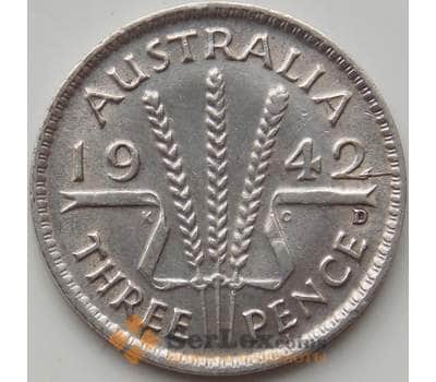 Монета Австралия 3 пенса 1942 КМ37 XF арт. 12308